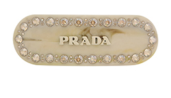 Prada Plex Hair Clip, Plastic, Ivory, B, 3